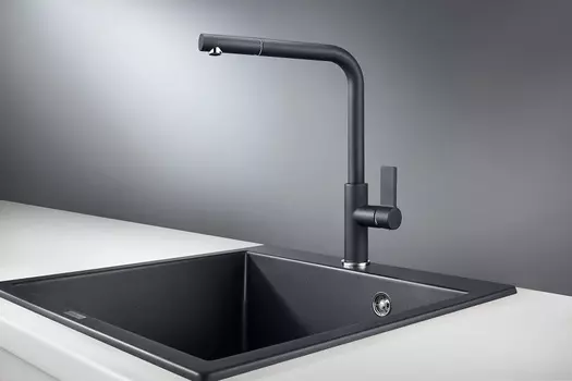 Смеситель Granula GR-2502 для кухонной мойки, шварц