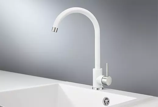 Смеситель Granula ST-4031 для кухонной мойки, белый