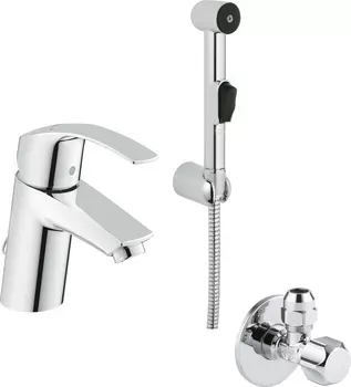 Смеситель Grohe Eurosmart New 23124002 для раковины с гигиеническим душем + Вентиль Grohe 22018000
