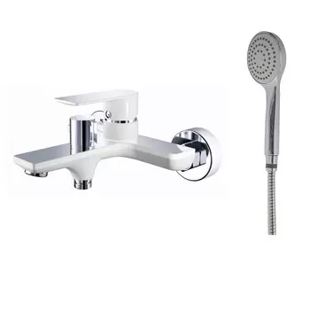 Смеситель Haiba HB505-8 HB60505-8 для ванны с душем, белый/ хром