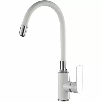 Смеситель Haiba HB505-8 HB73505-8 для кухни, белый/ хром