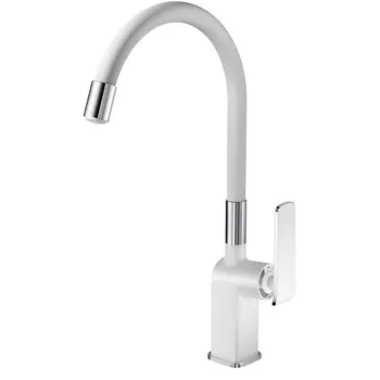 Смеситель Haiba HB548-8 HB73548-8 для кухни, белый/ хром