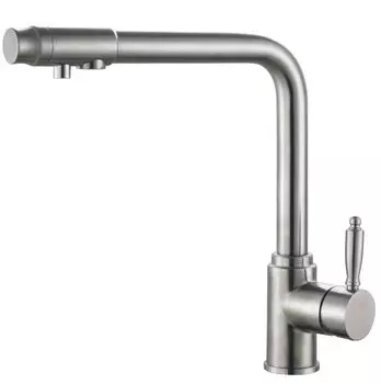 Смеситель Haiba HB70301 для кухни с подключением фильтра питьевой воды, сталь