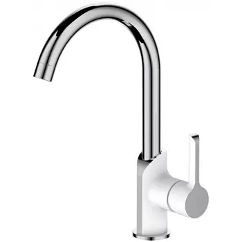 Смеситель Haiba HB805-8 HB70805-8 для кухни, белый/ хром