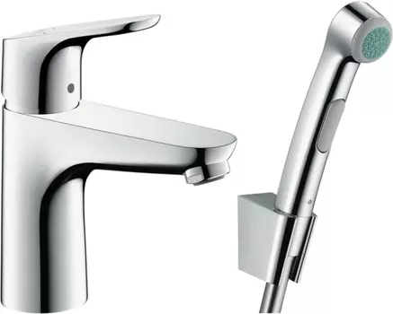 Смеситель Hansgrohe Focus 31927000 для раковины с гигиеническим душем, с донным клапаном Push-Open