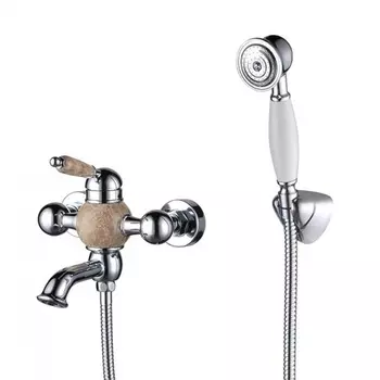 Смеситель Kaiser Stone 61222 для ванны, хром/мрамор