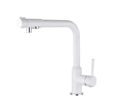 Смеситель Kaiser Teka 13044-10 для кухонной мойки белый глянцевый