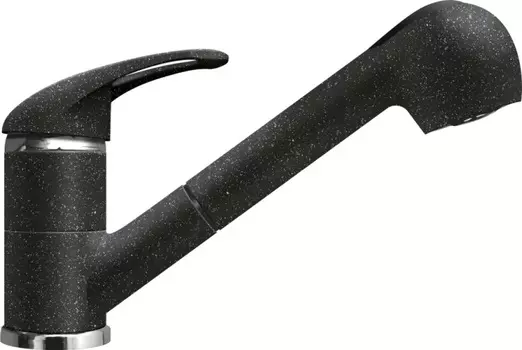 Смеситель Lava SG03 BAS для кухонной мойки, с выдвижным изливом, черный