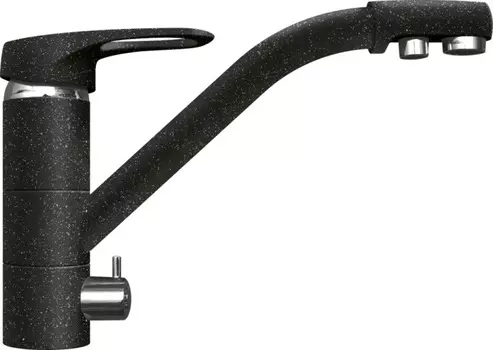 Смеситель Lava SG05 BAS для кухонной мойки, с подключением к фильтру питьевой воды, черный