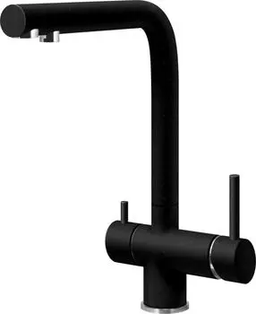 Смеситель Lava SG14 LAV для кухонной мойки, с подключением к фильтру питьевой воды, черный металлик