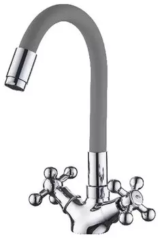 Смеситель Ledeme L1319-9 для кухонной мойки, серый+хром
