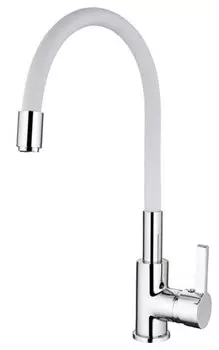 Смеситель Ledeme L4898-3 для кухонной мойки, хром/белый