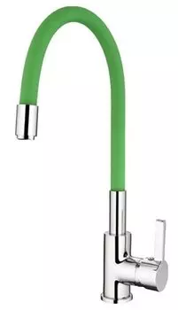 Смеситель Ledeme L4898-5 для кухонной мойки, хром/зеленый