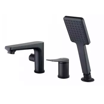 Смеситель Lemark Bronx LM3745BL на борт ванны, черный