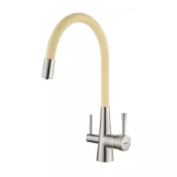 Смеситель Lemark Comfort LM3075BN-Beige для кухонной мойки, бежевый/хром
