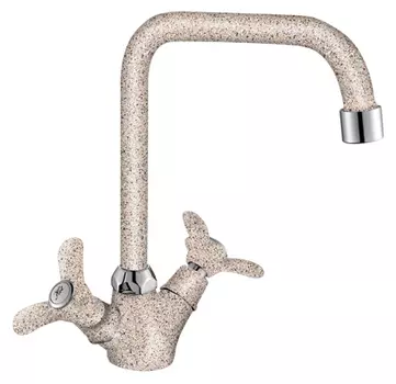 Смеситель Lemark Rossinka Q02-72LM302 для кухонной мойки, песочный