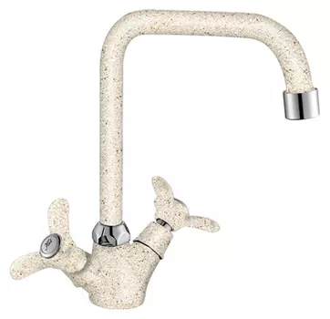 Смеситель Lemark Rossinka Q02-72LM328 для кухонной мойки, бежевый