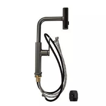 Смеситель Magnus 8264 для кухонной мойки, шаровый, Г-образный, графит