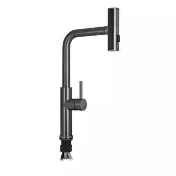 Смеситель Magnus 9133 для кухонной мойки, шаровый, Г-образный, графит