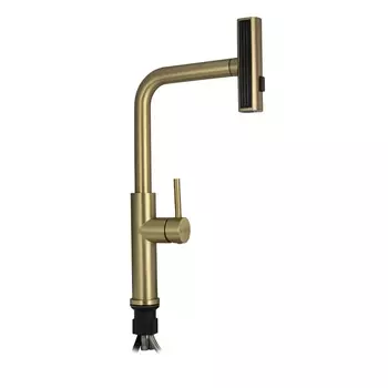 Смеситель Magnus 9134 для кухонной мойки, шаровый, Г-образный, золото матовое