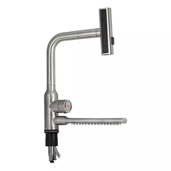 Смеситель Magnus 9135 для кухонной мойки, шаровый, Г-образный, сатин