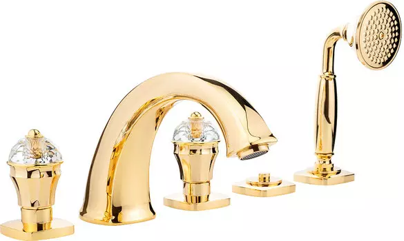 Смеситель Migliore Korona Crystal 27322 на борт ванны, золото