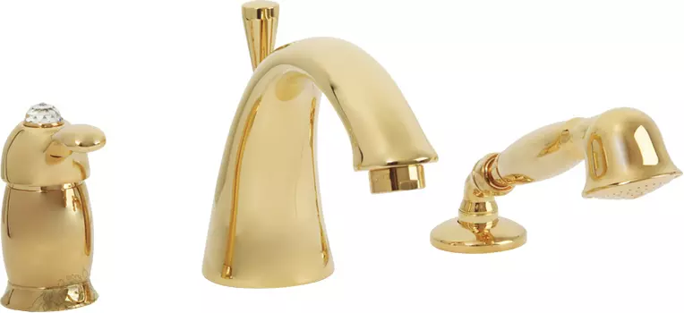 Смеситель Migliore Lem Swarovski 18891 на борт ванны золото