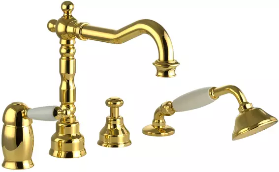 Смеситель Migliore Oxford 19165 на борт ванны, золото
