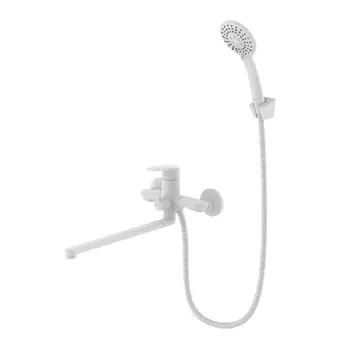 Смеситель Milardo Rora RORWT00M10 для ванны с душем, белый матовый