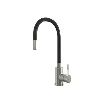 Смеситель Mixline MLSS-0325 542377 для кухни, гибкий силиконовый излив, черный