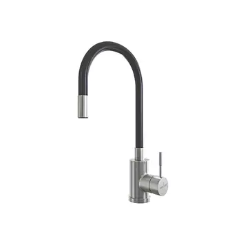 Смеситель Mixline MLSS-0325 542381 для кухни, гибкий силиконовый излив, серый