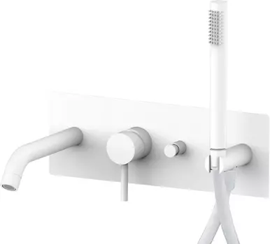 Смеситель Paffoni Light LIG001BO с ВНУТРЕННЕЙ ЧАСТЬЮ, для ванны с душем, белый
