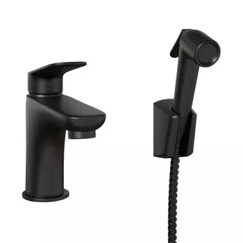 Смеситель Paini Laguna LAYO205/574 для раковины черный матовый с гигиеническим душем