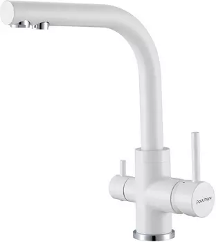 Смеситель для кухонной мойки Paulmark Essen Es213011-431TW белый матовый полностью