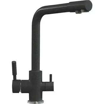 Смеситель Polygran Дуо 627505 для кухонной мойки, черный