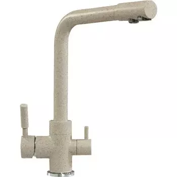 Смеситель Polygran Дуо 627536 для кухонной мойки, песочный