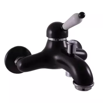 Смеситель Rav Slezak Labe L554.5CMATC для ванны с душем, черный матовый/хром