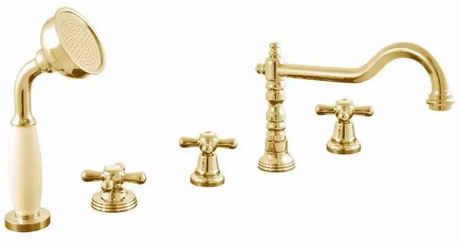 Смеситель RAV Slezak Morava MK164.5PZ на борт ванны, золото