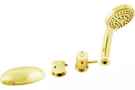 Смеситель RAV Slezak Termo DT270.5PZ на борт ванны, золото
