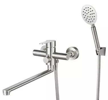 Смеситель РМС SUS124-006EP для ванны с душем, нержавеющая сталь