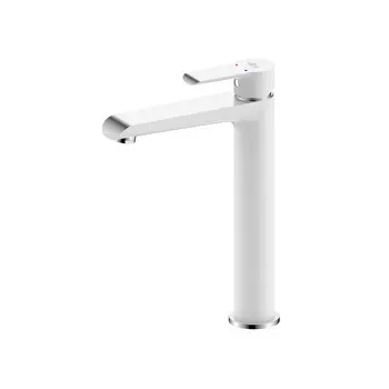 Смеситель Rossinka W W35-14 для раковины, белый/хром