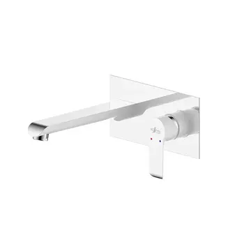 Смеситель Rossinka W W35-16 для раковины, встраиваемый, белый/хром