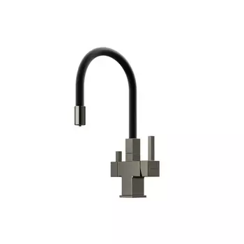 Смеситель Sancos Arno SC4005GG для кухонной мойки, с гибким изливом, вороненая сталь