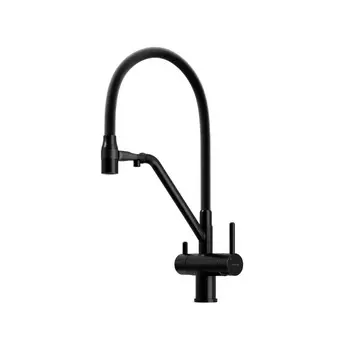 Смеситель Sancos Dora SC4003MB для кухонной мойки, с гибким изливом, черный матовый
