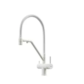 Смеситель Sancos Dora SC4003MW для кухонной мойки, с гибким изливом, белый матовый