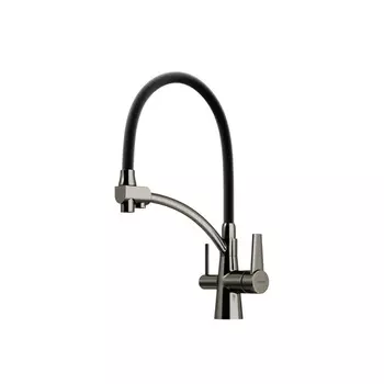 Смеситель Sancos Eri SC4001GG для кухонной мойки, с гибким изливом, вороненая сталь