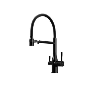 Смеситель Sancos Garda SC4009MB для кухонной мойки, с гибким изливом, черный матовый