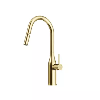 Смеситель Sancos Grand SC4002BG для кухонной мойки, c вытяжным изливом, брашированное золото