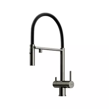 Смеситель Sancos Imola SC4010GG для кухонной мойки, с гибким изливом, вороненая сталь