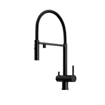 Смеситель Sancos Imola SC4010MB для кухонной мойки, с гибким изливом, черный матовый